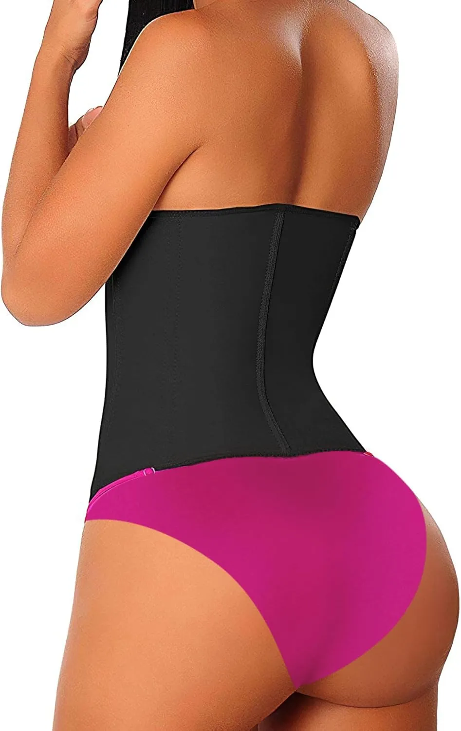 YIANNA Latex Long Torso Waist Trainer for Women Tummy Control Underbust Waist Cincher Corset Sport Girdle Body Shaper