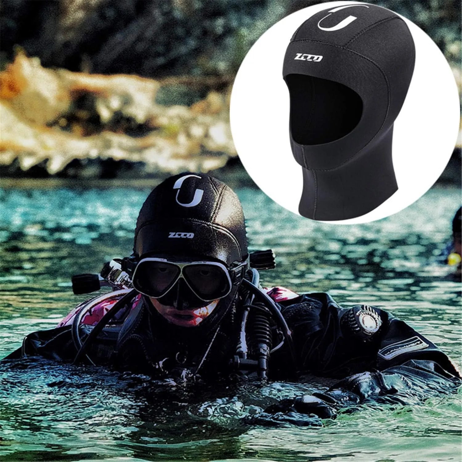 ZCCO Diving Hood 3mm/5mm Neoprene Wetsuit Hood - Durable & Stretchable Cap for Snorkeling, Kayaking, Surfing, Canoeing & Water Sports