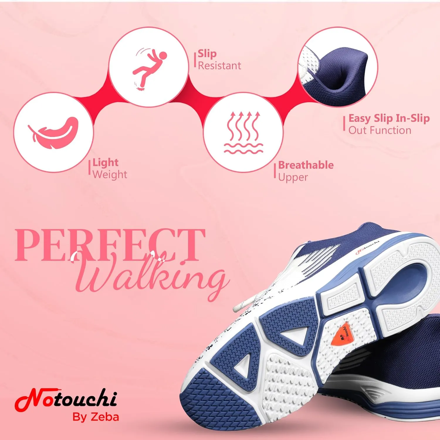 ZEBA Women's Notouchi Hands Free Slip-On All-Day Comfort Walking Shoes